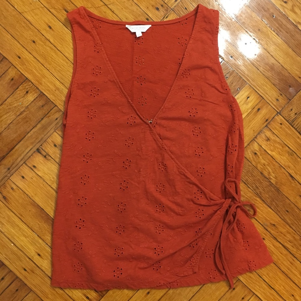 Lucky Brand Sleeveless Wrap Top